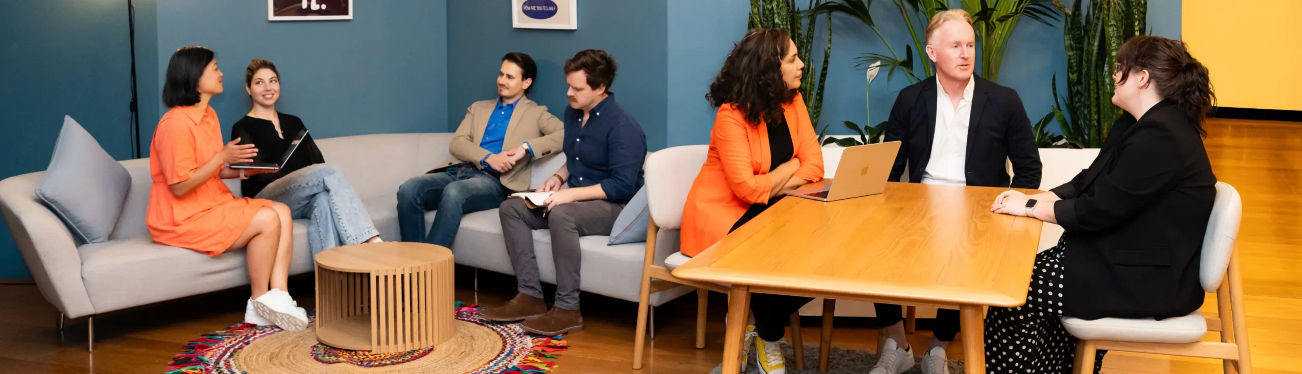 Avion writers take a break from content work to catch up on the couch.