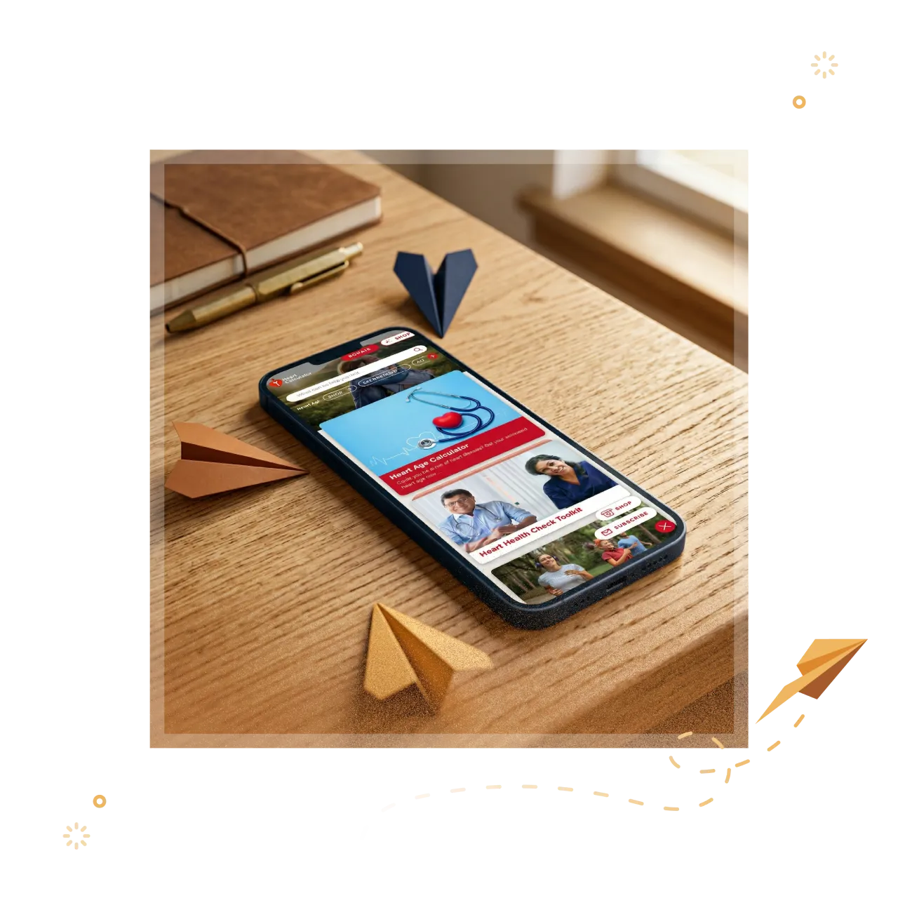 Mobile version of the new Heart Foundation website.
