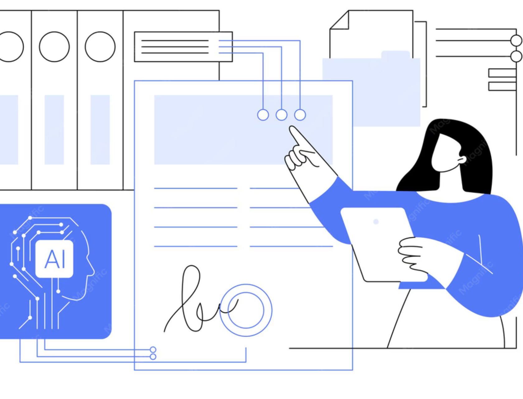 Person using AI to work with structured brand guidelines.